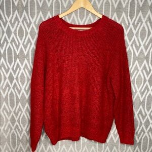 Old Navy Red Crew Neck Sweater with Relaxed Fit Size: Medium